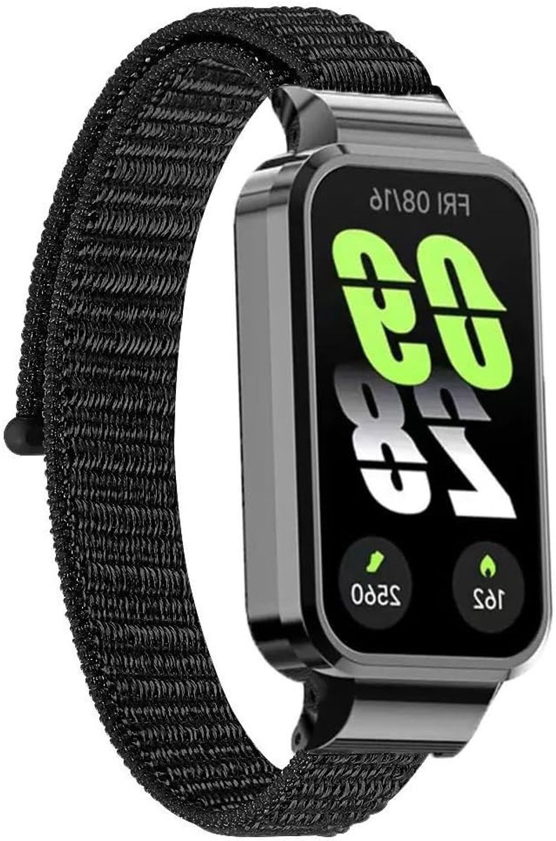 Zachte en Ademende Nylon Sportband voor Smartwatch, Verstelbare Vervangband voor Actieve Lifestyle, Zwart