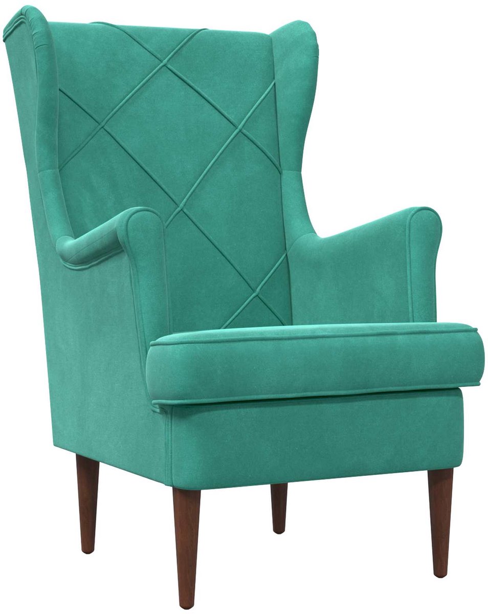 vidaXL - Fauteuil - Turquoise - Fluweel