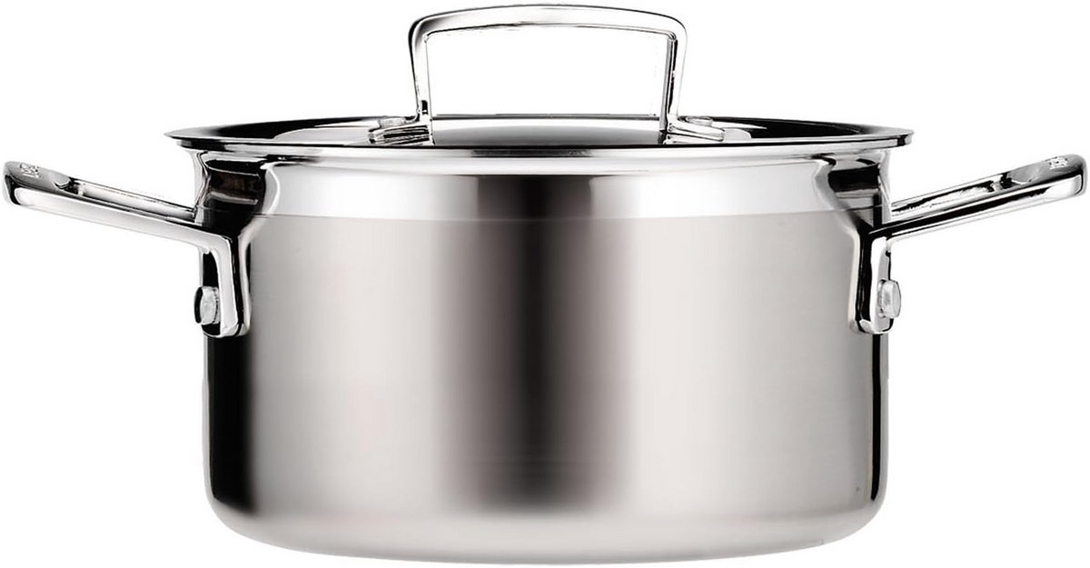 RVS Ondiepe Braadpan met Deksel 20 cm 3 L voor Inductie