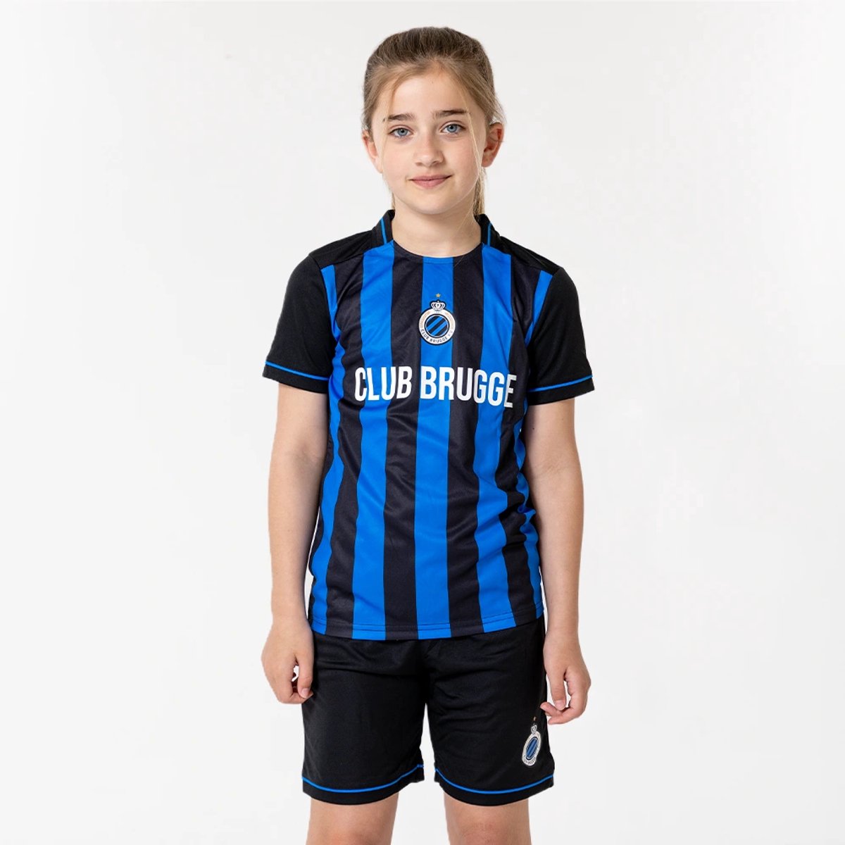 Club Brugge Thuis Tenue Kinderen - Maat 116 t/m 164 - Blauw - Zwart - Voetbaltenue Kind - 100% Polyester