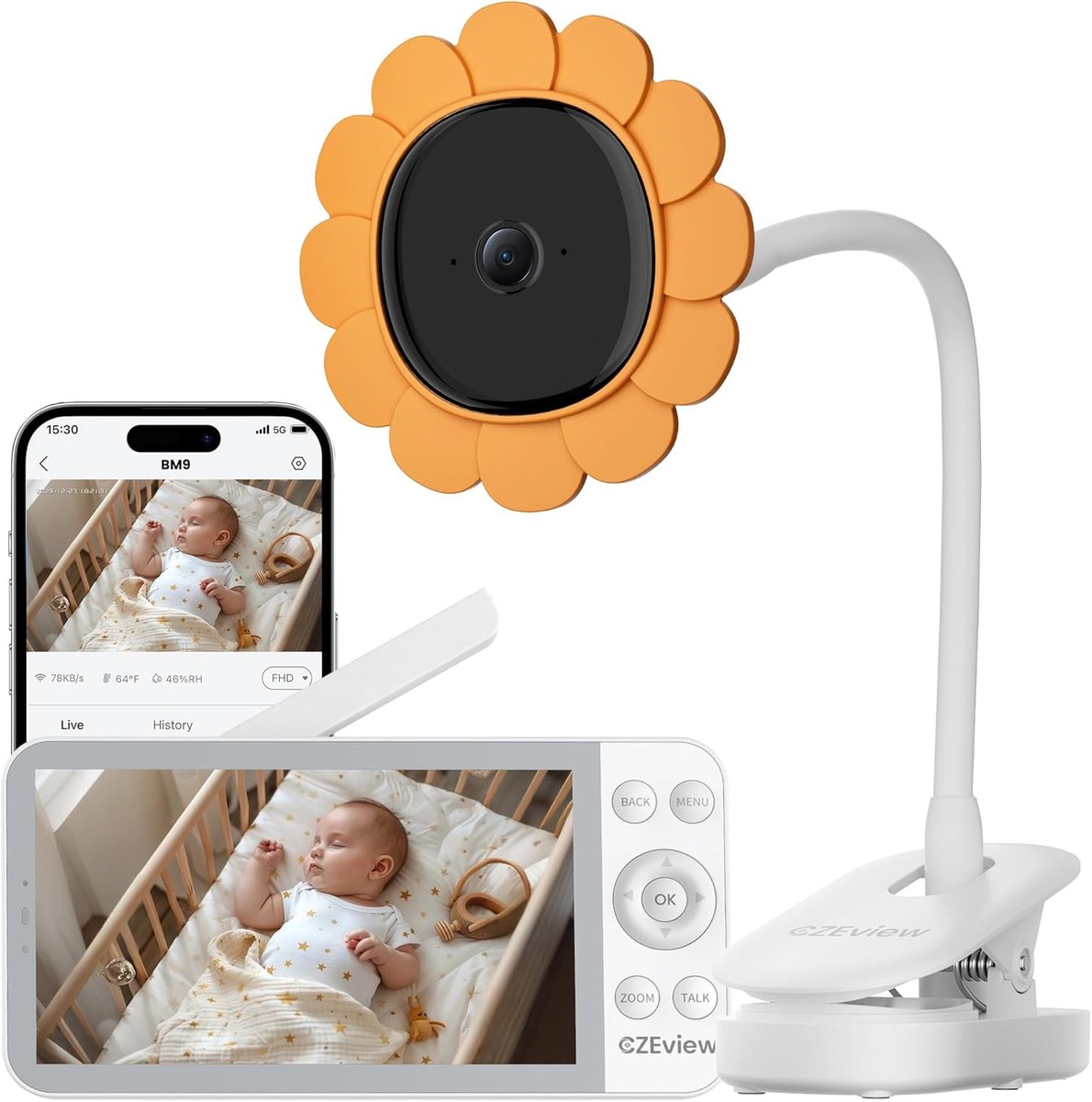Babyfoon met camera - Video baby monitor - Kinderkamer bewaken - Zonder wifi tussen camera en monitor
