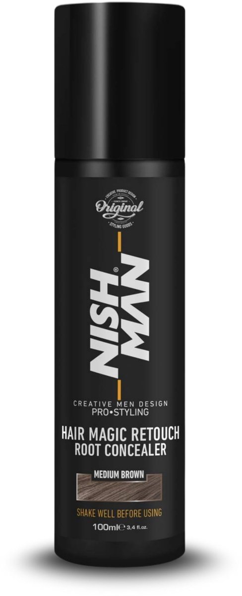Nishman Nish Man MagicTouch up Root Concealer instantly covers your dark hair roots. Blends perfectly with your hair colour. Creates natural looking…
