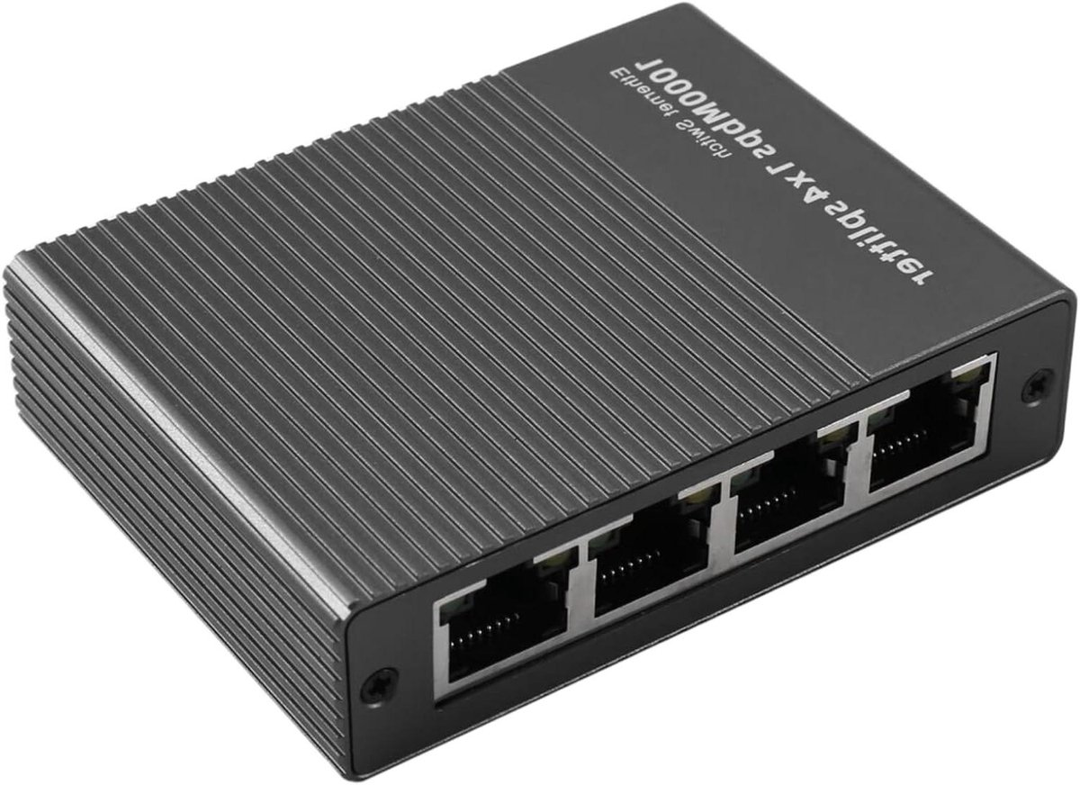 Ethernet Splitter - LAN Adapter - Internet Delen - 1000 Mbps Snelheid - 100 meter - Zilver