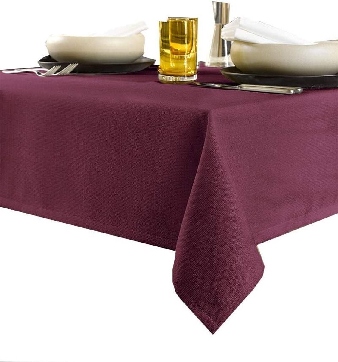 Tafellaken - Tafelkleed - Eettafel Dekken - Duurzaam Polyester - 145 x 260 cm - Rood
