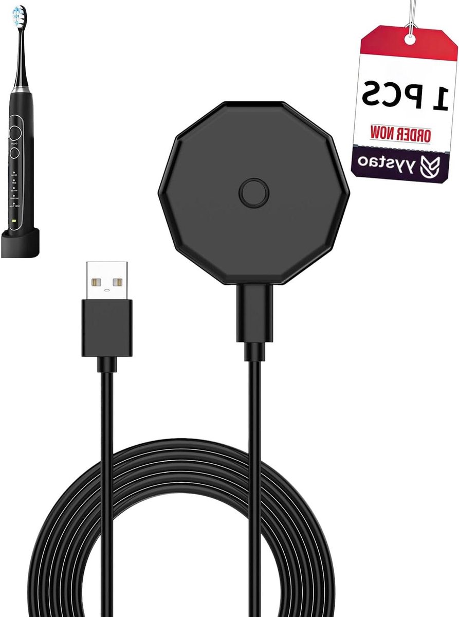Tandenborstel Oplaadstation - Magnetische Lader - Elektrisch Laden - Sterke Magnetische Connectie - 1 Meter Kabel - Zwart