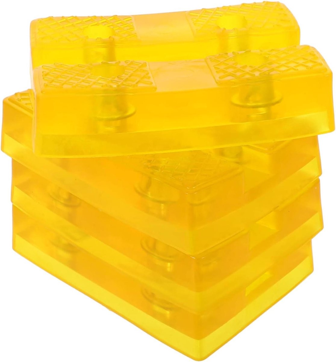 Krik Rubberen Pads - Stabilisator Pads - Voertuig Ondersteuning - Versterkte Structuur - 4 Stuks - Geel