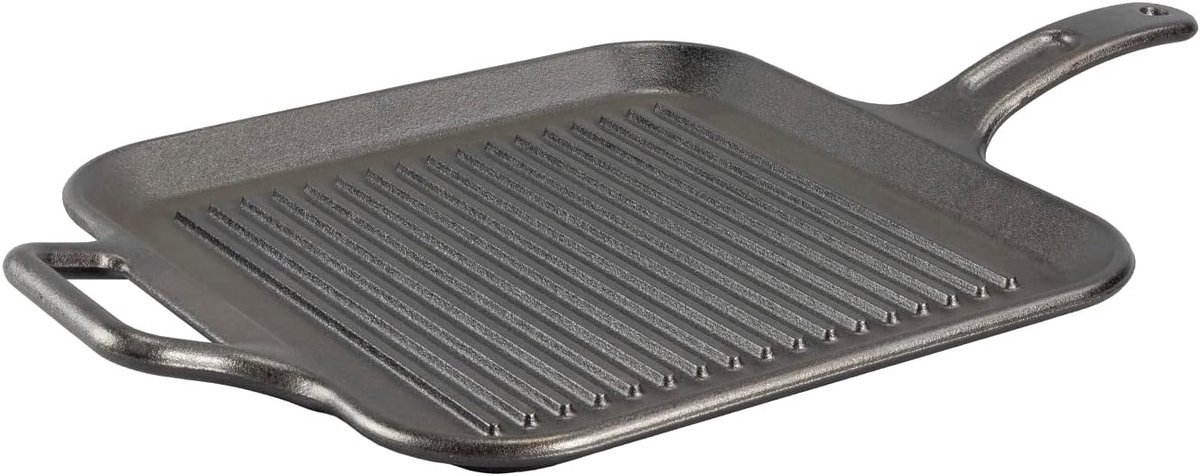 Gietijzeren Grillpan 30 cm met 2 Handvatten, Voorverwarmd en Ovenvast