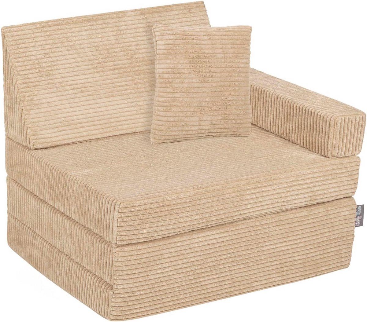 Opvouwbare kinderstoel en slaapmatras 3-in-1 van schuim - Beige