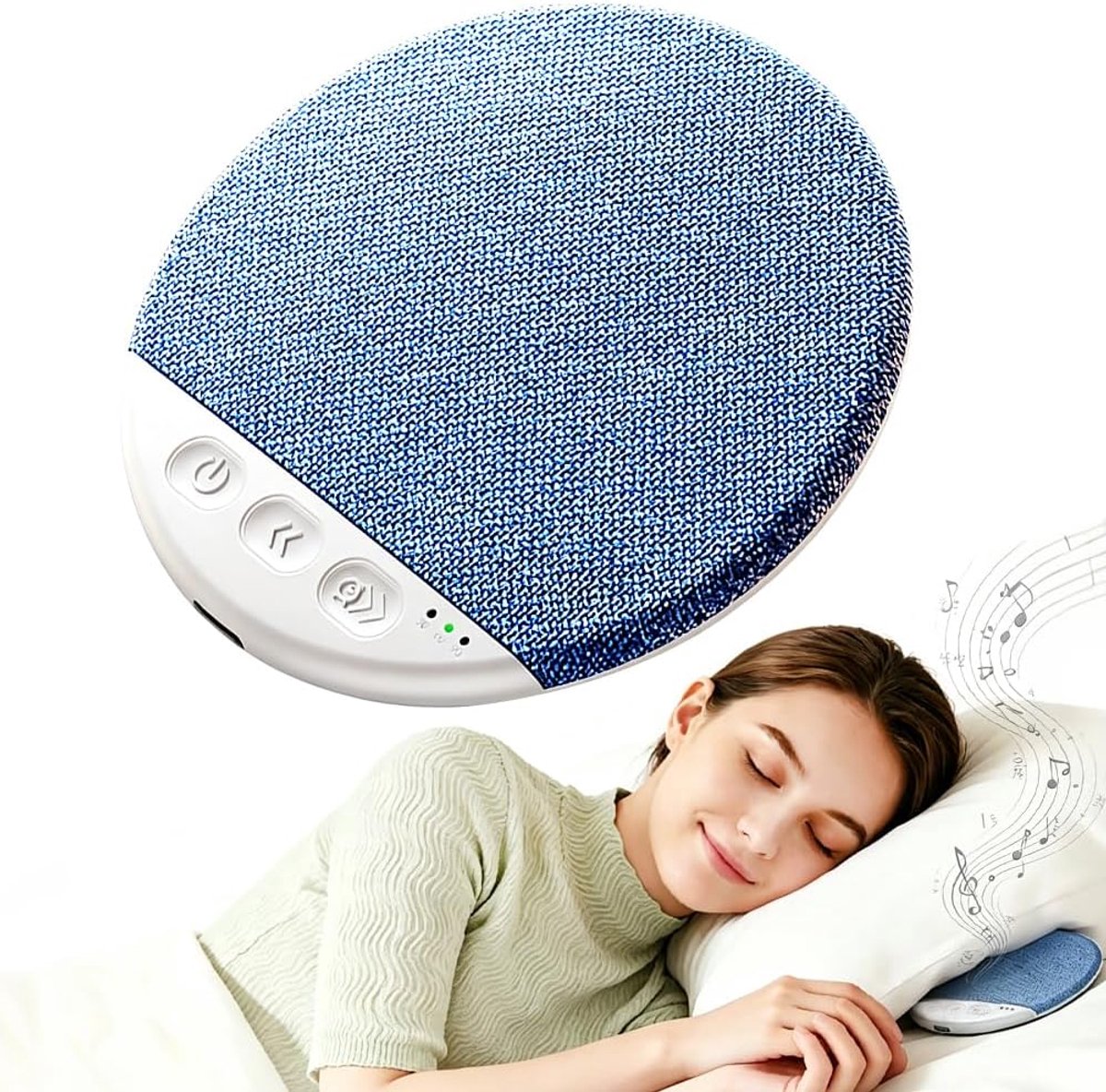 Kussenspeaker - Onder kussen speaker - In slaap vallen - Ultradun ontwerp - 1.1 cm dik - Blauw