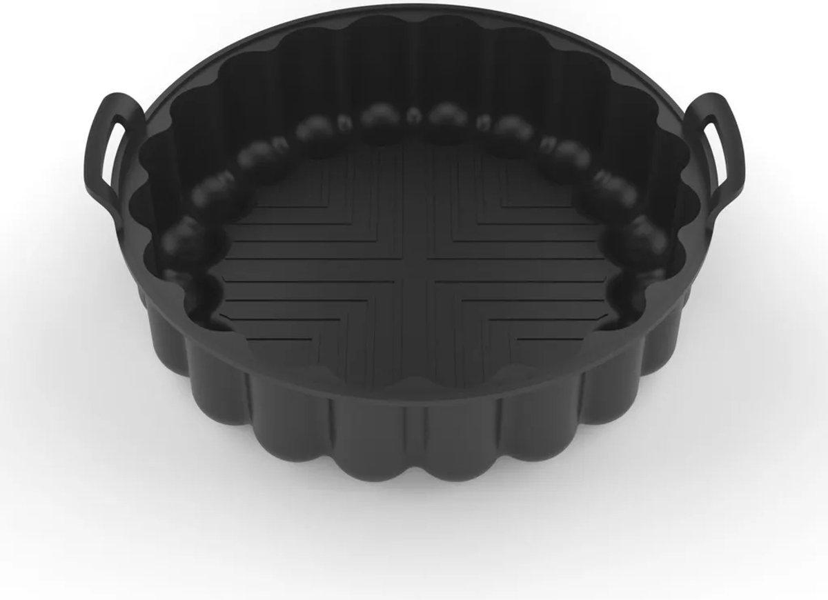 De siliconen binnenpan van de airfryer is herbruikbaar.