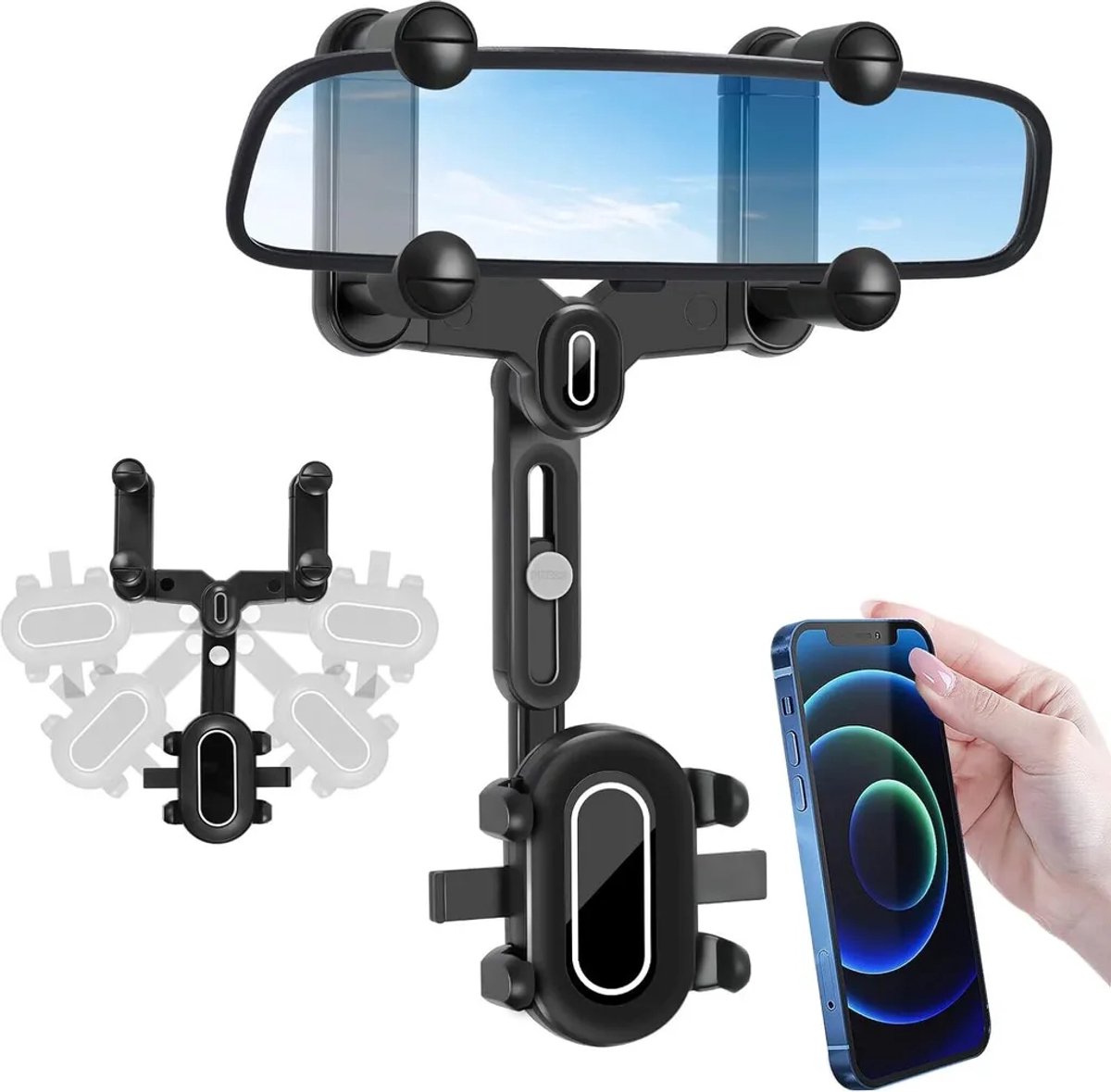 Telefoonhouder Geschikt voor de achteruitkijkspiegel in de auto