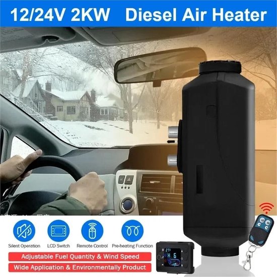 Lucht Diesel Verwarming - Standkachel - Cabine Isolatie - Laag Geluidsniveau - 2/5KW - Zwart — afbeelding 2