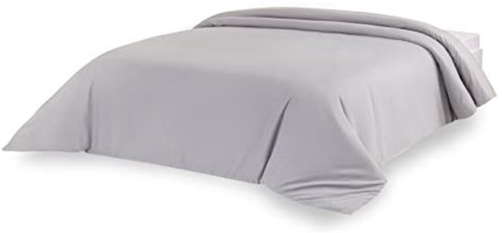 Microvezel dekbedovertrek lichtgrijs - Extra zacht en comfortabel - Inklapsysteem - Geschikt voor bedden 80/90-150 x 220 cm van Merkloos — afbeelding 4