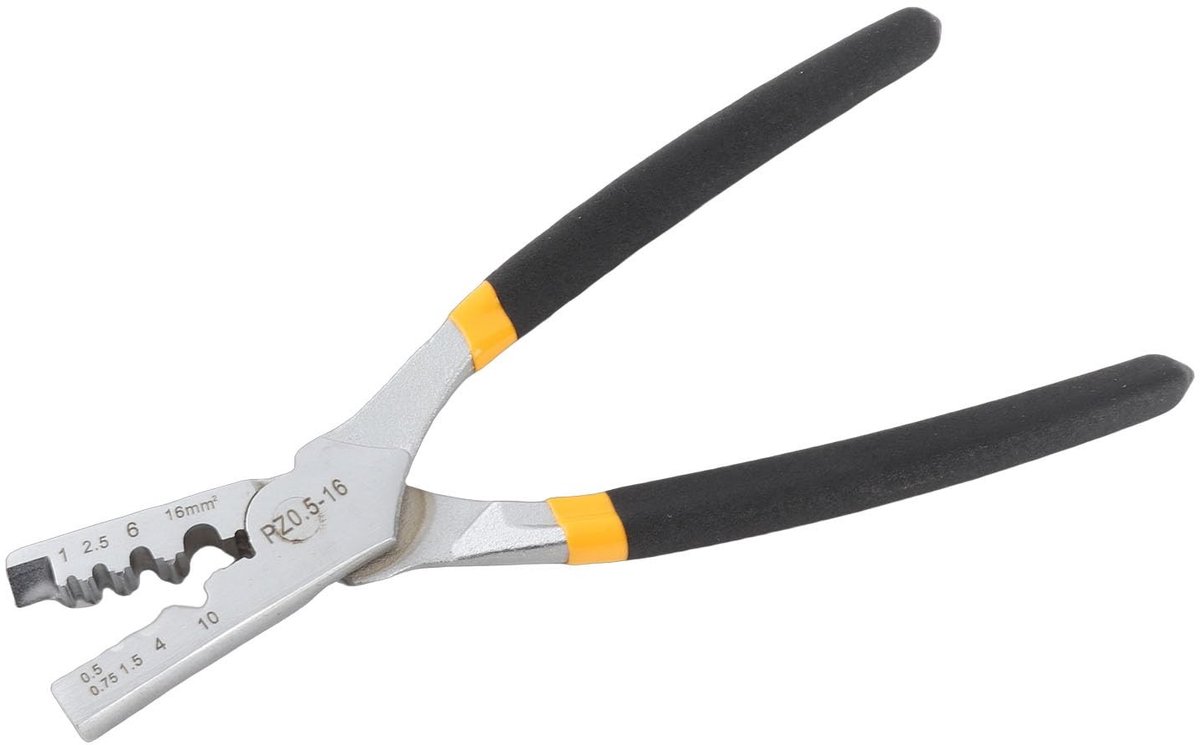 ONF3 - Krimptang - Ergonomische Adereindhulstang - Koolstofstaal - Geïsoleerde Kabelschoenen - Voor Kabels van 0,5 tot 16 MM² - Perfect voor Klu...