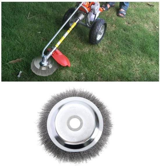 aladdien - Onkruidborstel - Fijne Staaldraad - Duurzaam en robuust - 8 Inch - Onkruid Cutter - Geschikt voor tuin en gazon - Grasmaaier accessoire van Aladdien — afbeelding 2