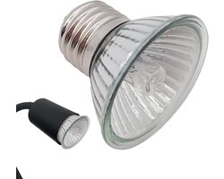Reptielen Warmtelamp - UVA UVB Lamp - Terrarium Verlichting - 360 Graden Draaibaar - 75W - Zwart