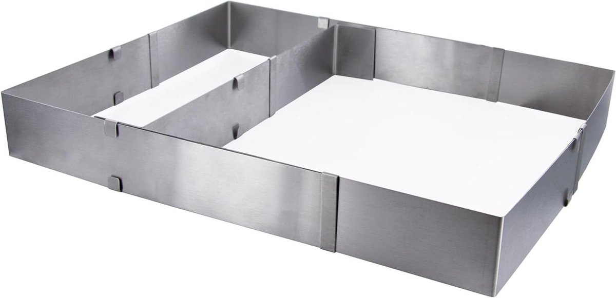Keuken Frame - Bakvorm - Twee Gerechten - Verstelbaar - 27.8 x 18 cm - Zilver