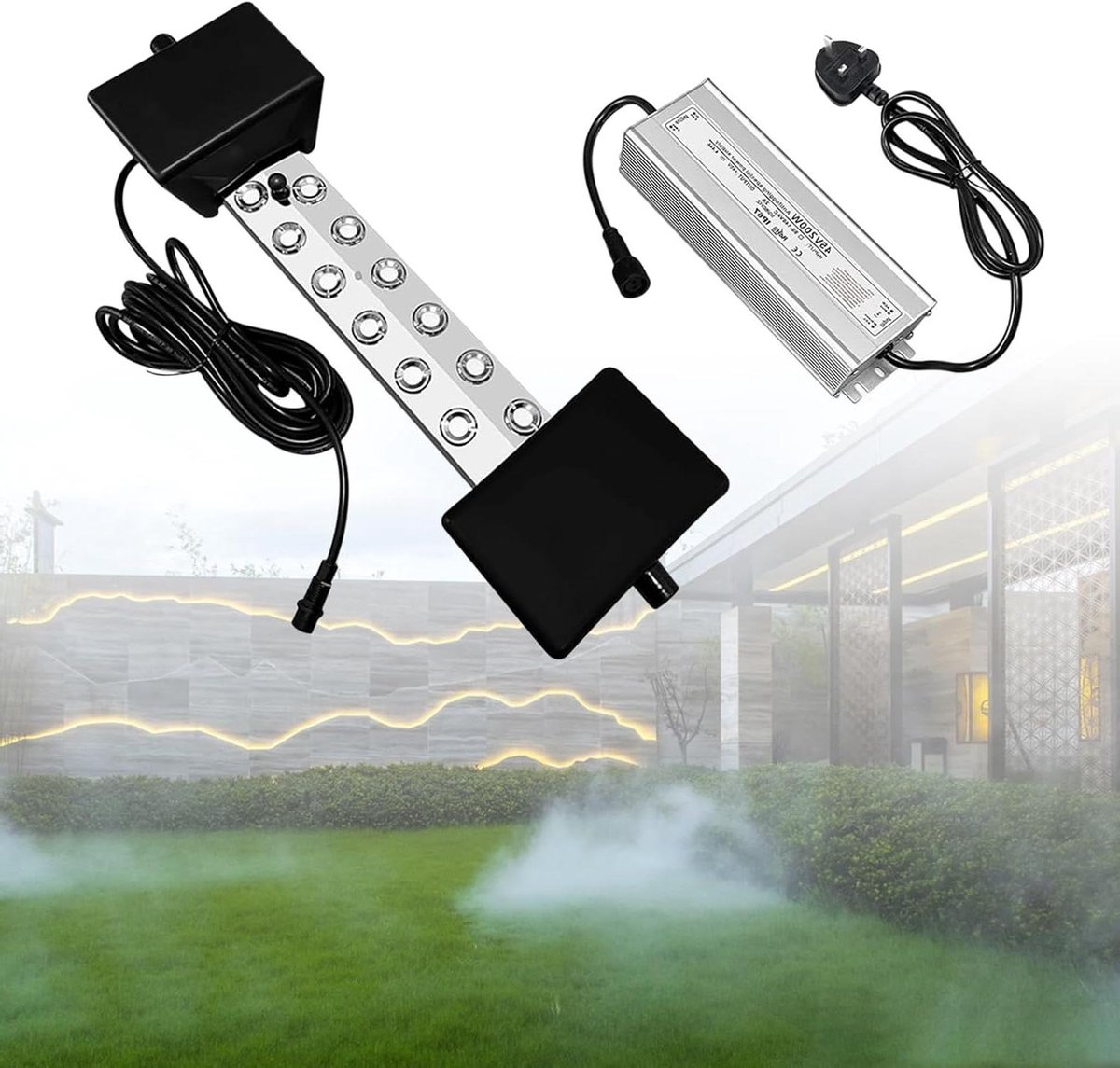 Mist Maker Set - Nevel Generator - Decoratieve Sfeer - 12 Mondstukken - 9000ml/u - Zilver