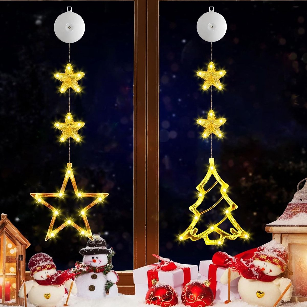 aladdien - Kerstverlichting - LED hangende raamverlichting - Decoratieve kerstverlichting - Warmwit - Raamlichtkettingen - Binnenverlichting