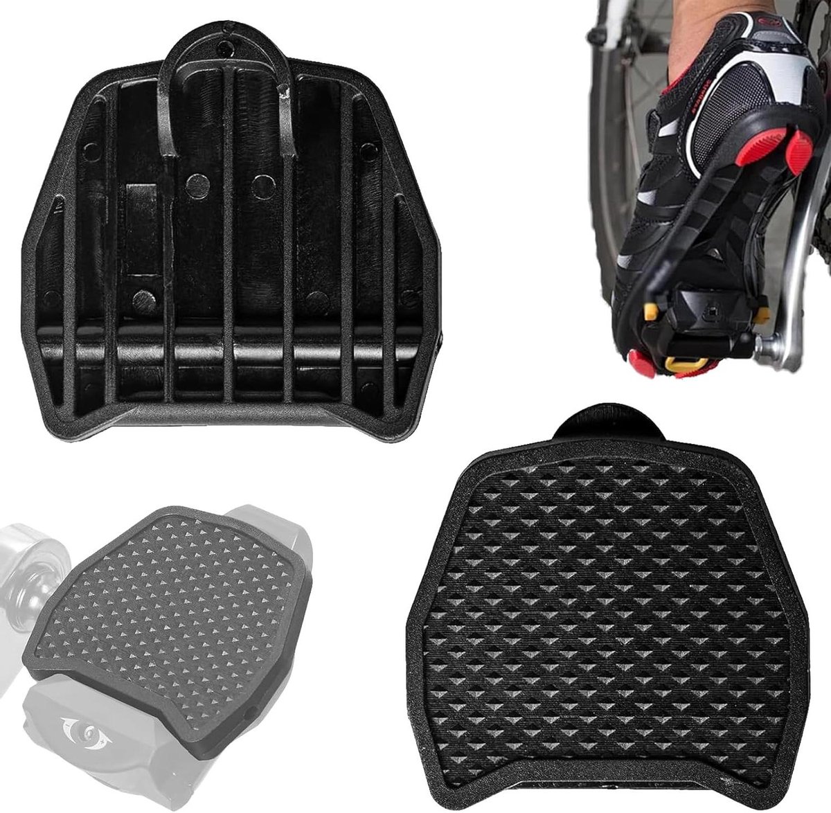 Pedaalplaten - Adapter platte pedalen - Fietsen ombouwen - Snelle conversie - 46 gram - Zwart