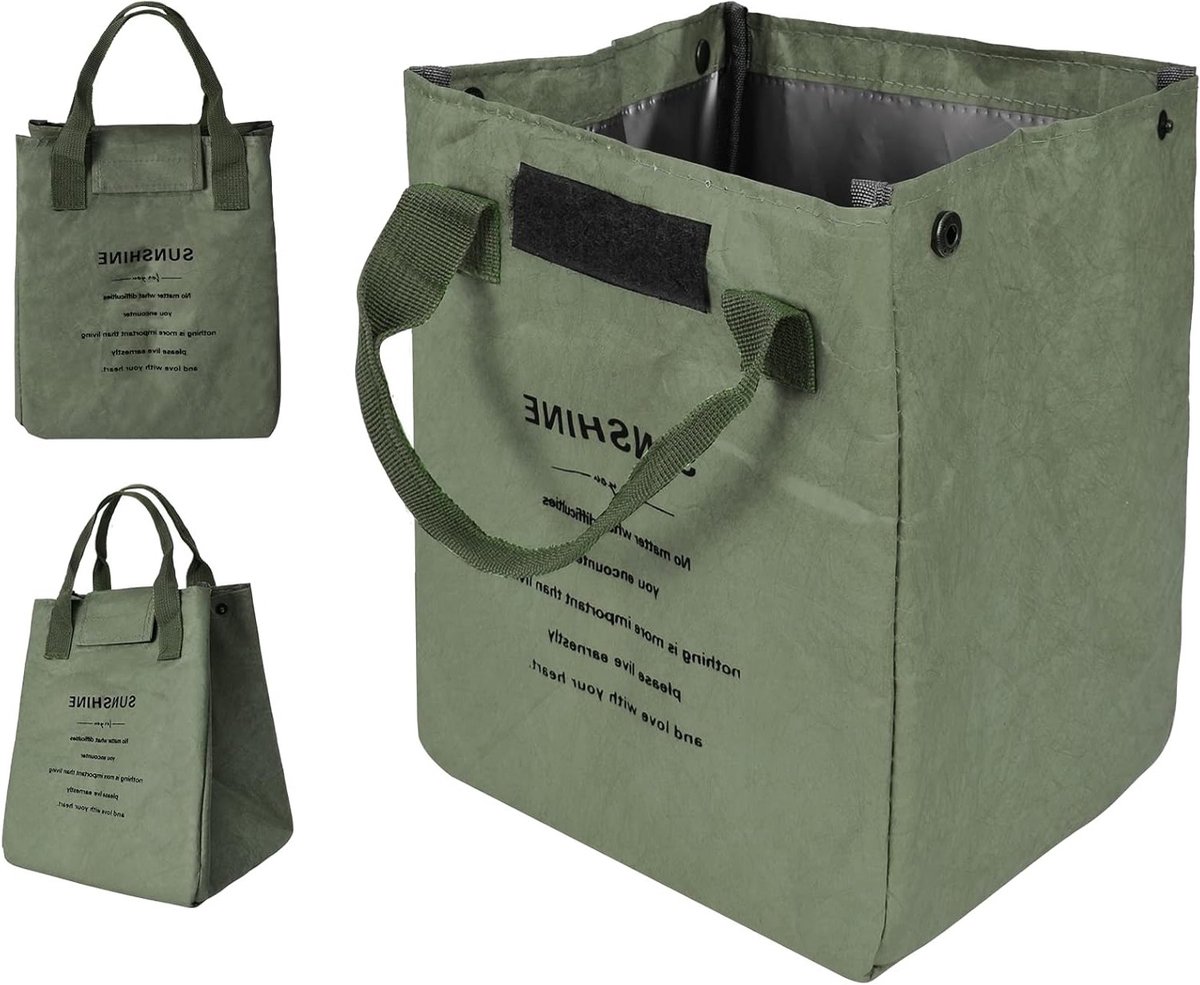 Koeltas met Sluiting 19 x 17 x 24 cm, Ideaal voor Picknicks, Werk en Buitensport, Herbruikbare Lunchtas, Groene Koeltas