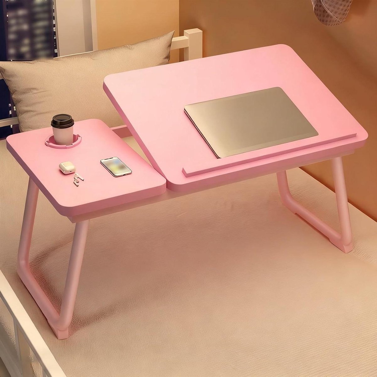 Laptop Bureau - Bedtafel - Werken en Lezen - Verstelbaar en Inklapbaar - 56x32x25cm - Zwart