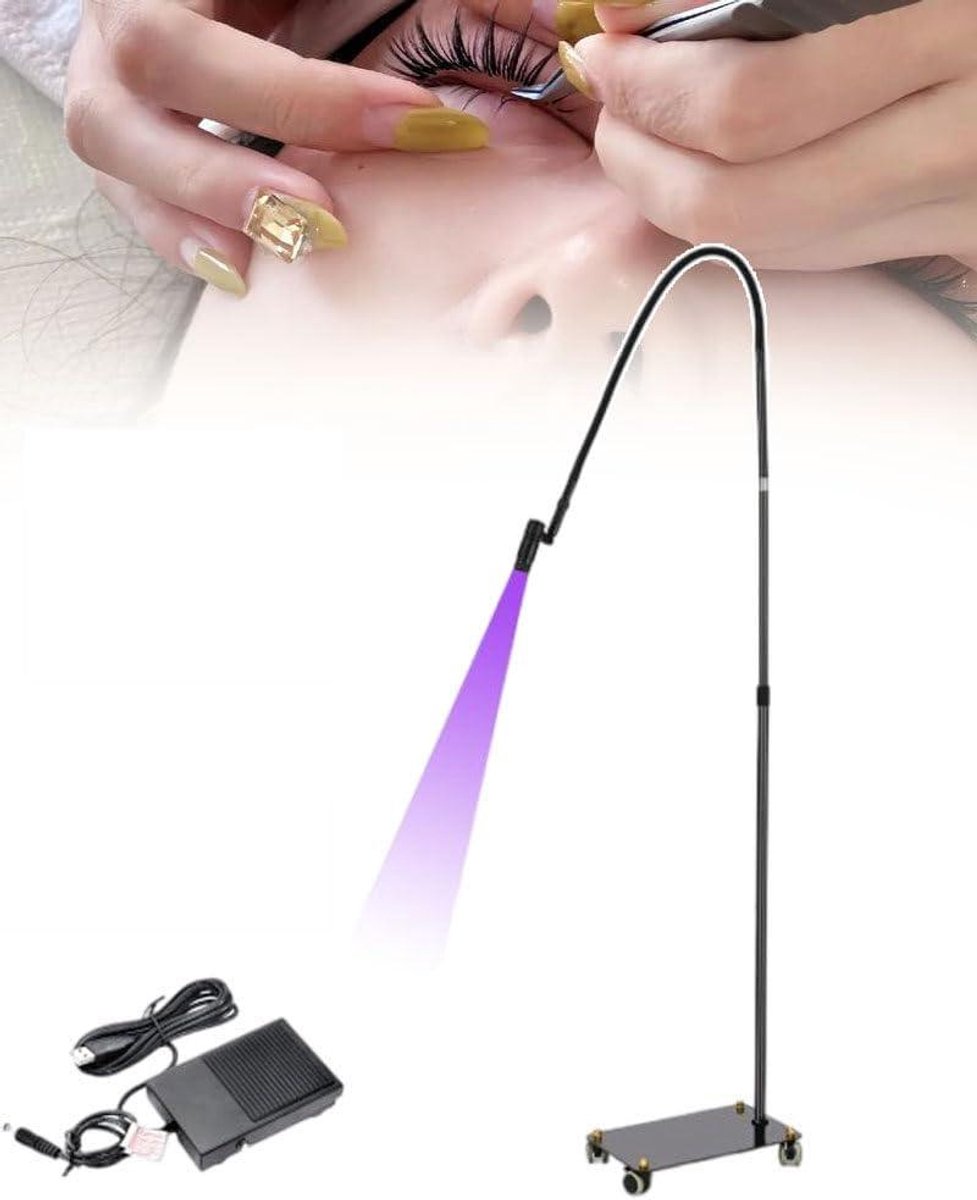 Led Wimperlamp - Lijmlamp Voetpedaal - Snel Wimpers Uitharden - Instelbare Spotgrootte - 5W UV Licht - Zwart