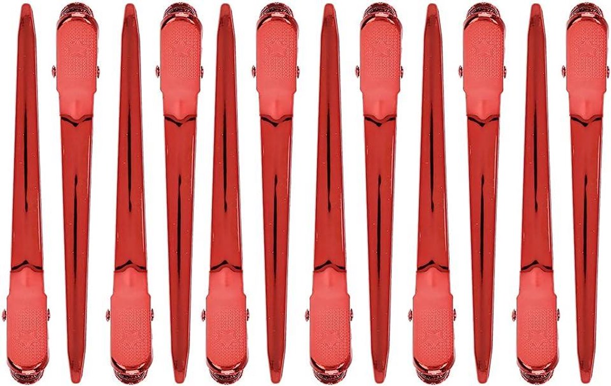 Salon Klemmen - Haarclips Set - Haar Stylen - Antislip Grip - 12 Stuks - Paars