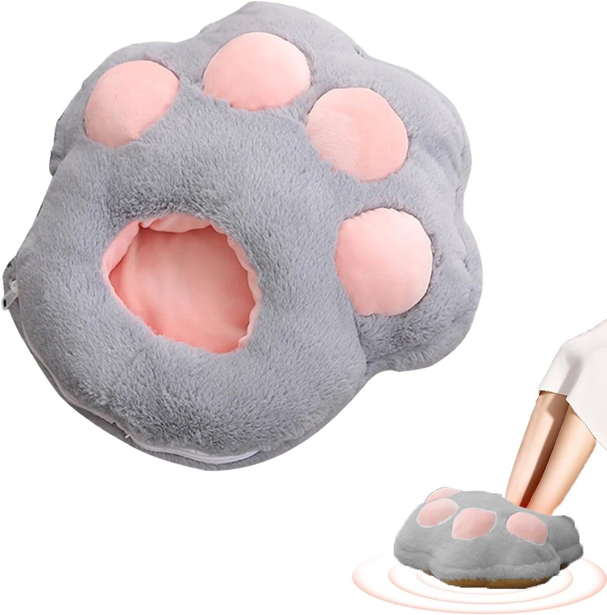 Elektrische Voetenwarmer - Verwarmde Schoenen - Warme Voeten Houden - 3 Warmtestanden - USB Oplaadbaar - Pluche Grijs
