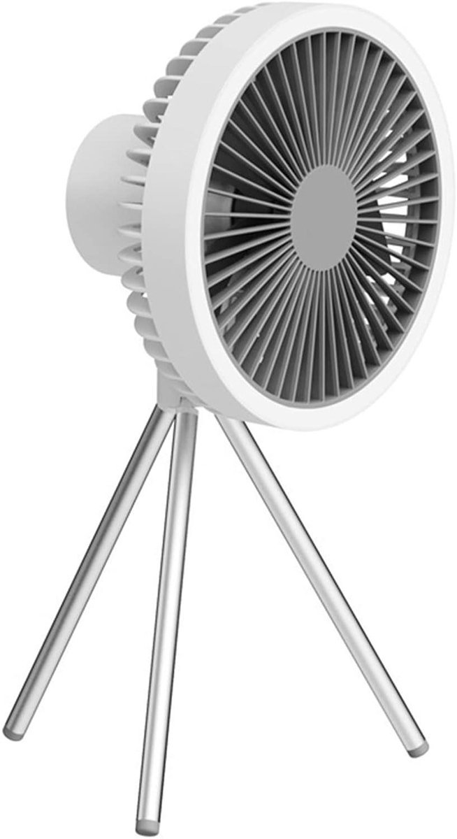 Draagbare Ventilator - Kleine Koeler - Persoonlijke Verkoeling - Afneembaar Statief - 10000mAh Batterij - Wit