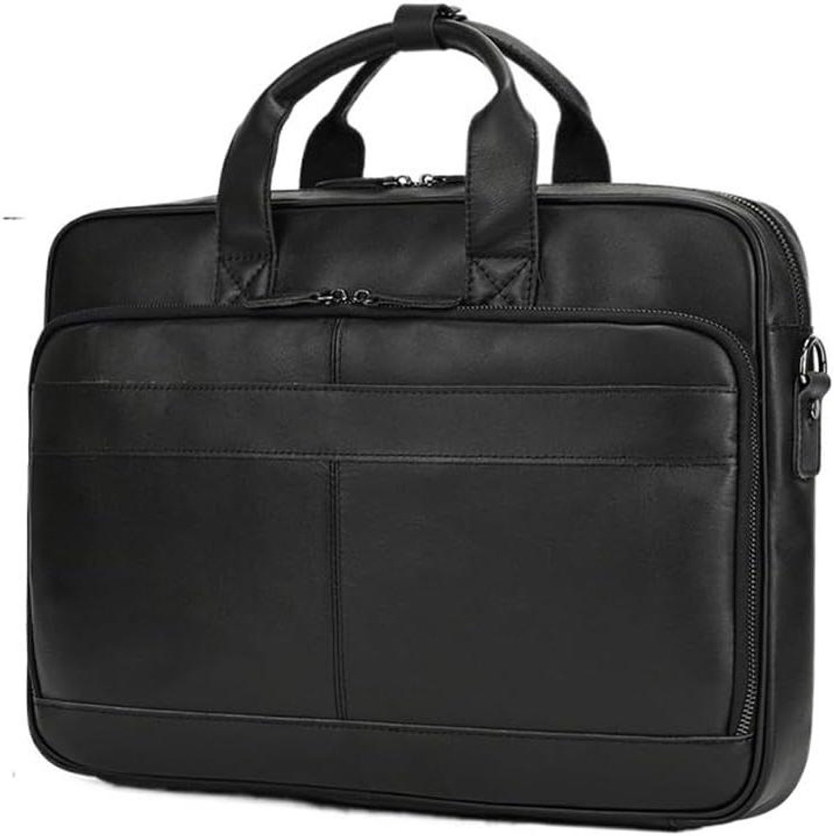 Leren Aktetas - Bureaubag - Zakelijk Gebruik - Laptop Compartiment - 44 cm - Donkerbruin