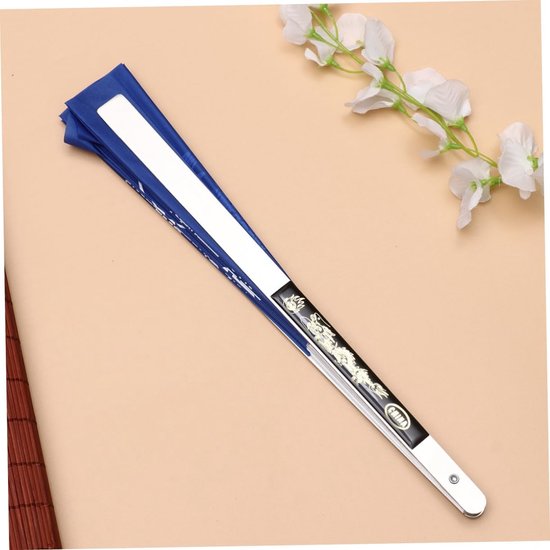 Chinese Handwaaiers - Opvouwbare Waaier - Dans Fitness - Klassiek Patroonontwerp - 62x35cm - Blauw — afbeelding 4