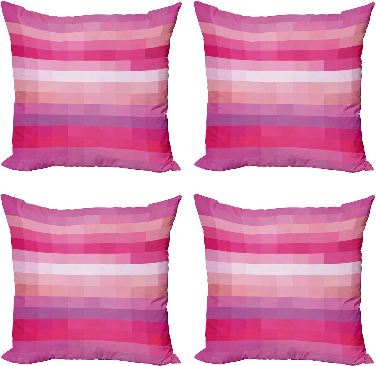 ABAKUHAUS Hot Pink Throw Pillow Cover 4 Pack, Samenvatting Levendig, Modern Accent Dubbelzijdig Digitaal Print, 50 x 50 cm, Droog Roze Palroze Gedroogde roos lichtroze