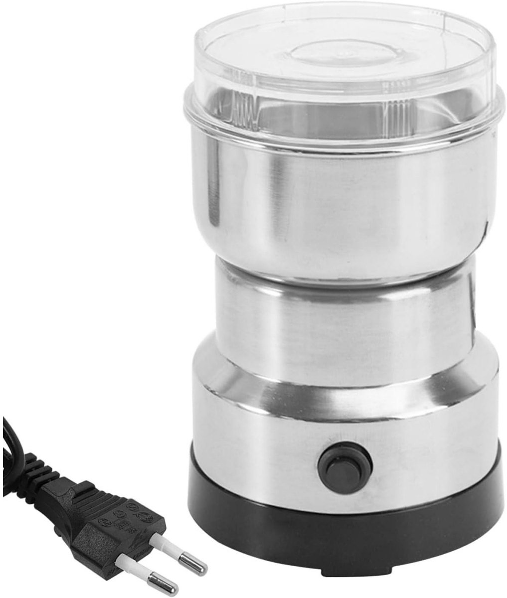 Longziming -Elektrische Koffiemolen Elektrische Specerijmolen Keukenapparaat Eénknopsbediening Transparant Deksel Roestvrij Staal BPA-vrij Materiaal Veelzijdig Gebruik 1 Stuk