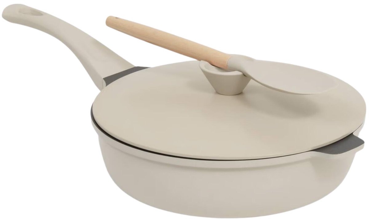 5Five braadpan Dublin - D28 cm - aluminium - taupe - met deksel - pannen - alle warmtebronnen