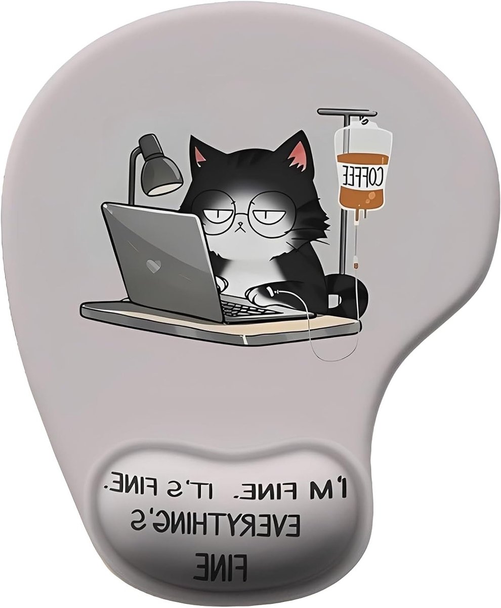 Ergonomische Gel Muismat voor Gaming en Kantoor - Comfortabele Polssteun, Ideaal voor Thuis en Op Kantoor, 22,8 x 19,2 x 1,6 cm