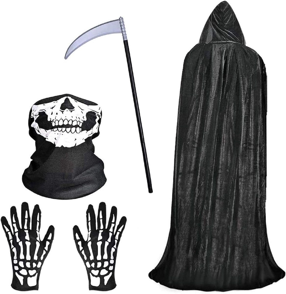 Unisex Kapmantel voor Carnaval en Halloween – Lange Fluwelen Dood of Vampier Cape voor Feestelijke Kostuums en Verkleedpartijen