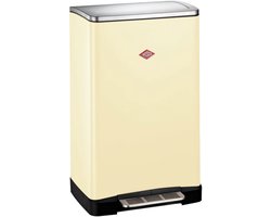 WESCO Big Double Boy Afvalscheider | 36 Liter | Duo Pedaalemmer (2x18 Liter) | Metaal - Amandel | Prullenbak