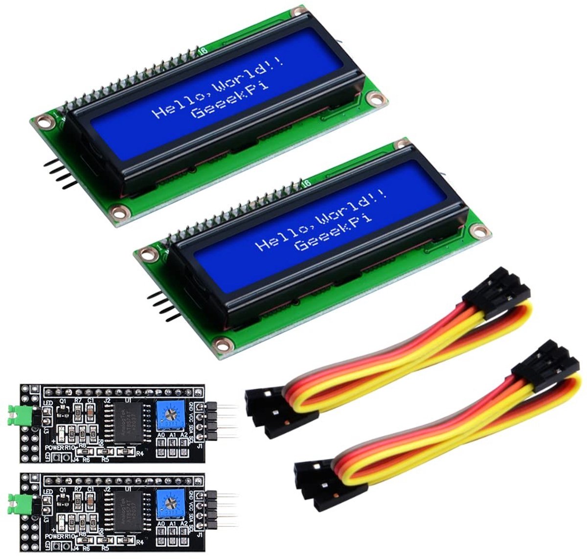 Allecto - I2C LCD Scherm Module - 16 x 2 Karakters - Blauw Achtergrondverlichting - Ideaal voor Raspberry Pi en Arduino - Compact en gebruiksvriend...