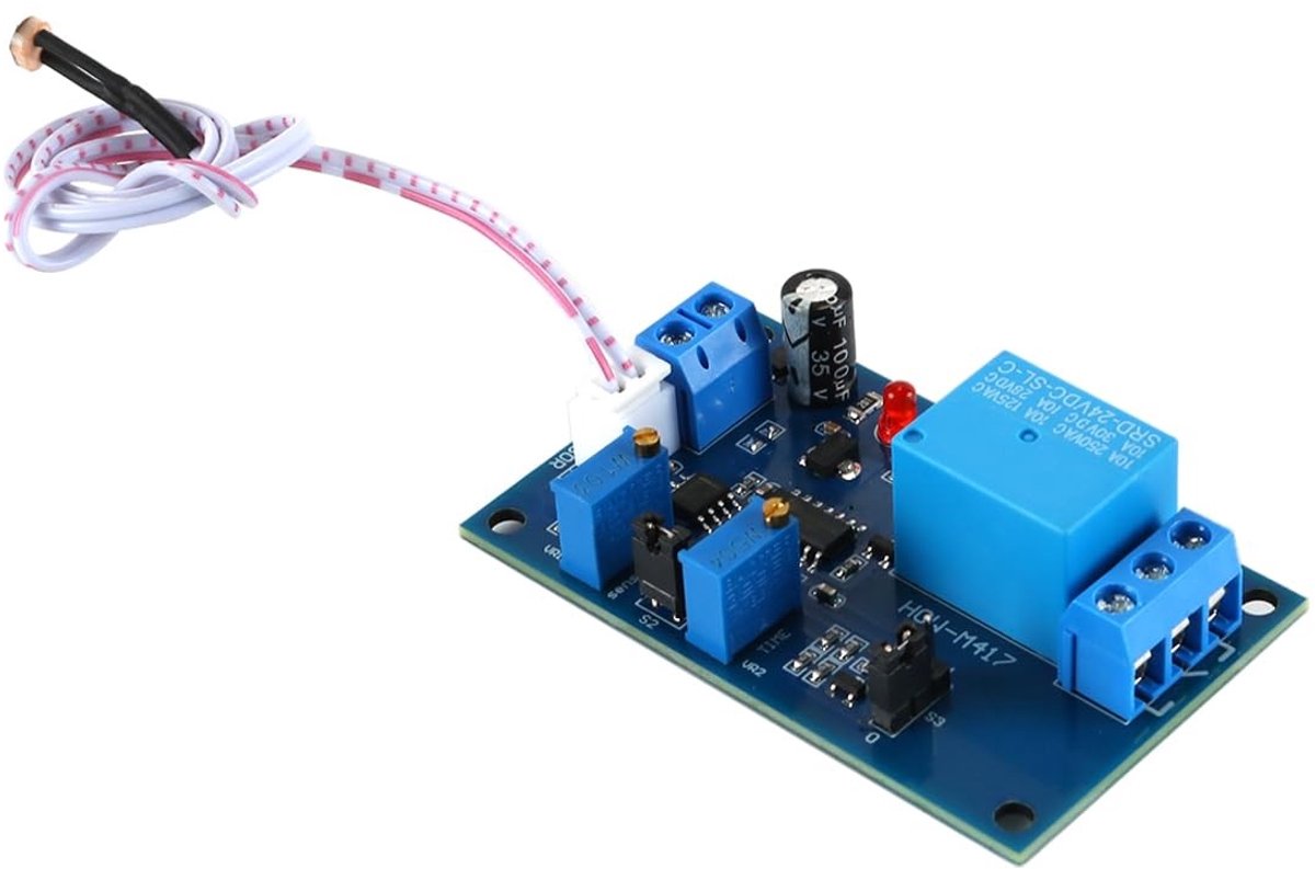 Allecto - Licht Sensor Relay Module - Fotoresistor Schakelaar - Instelbare Vertraging - DC 24V - Betrouwbare Sensor - Energiebesparing - Geschikt v...