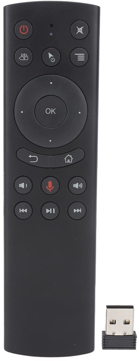 Allecto - Smart TV Afstandsbediening - Met Spraakbediening - Inclusief USB Ontvanger - Compatibel met Veel TV Merken - Gebruiksvriendelijk en Handi...