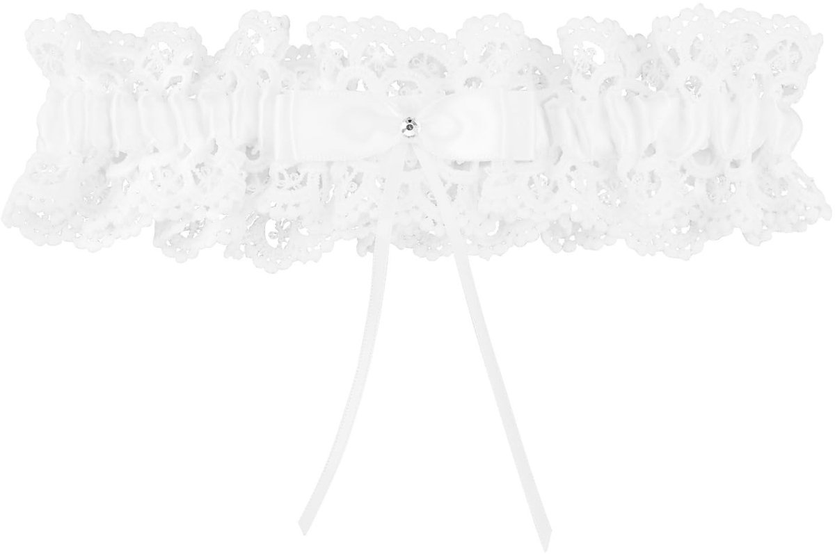 Allecto - Bruids Garter - Elegante Witte Kanten - Perfect voor Bruiloften - Stretchmateriaal - Bruidsaccessoires - Geschikt voor Trouwerij - Kleur:...