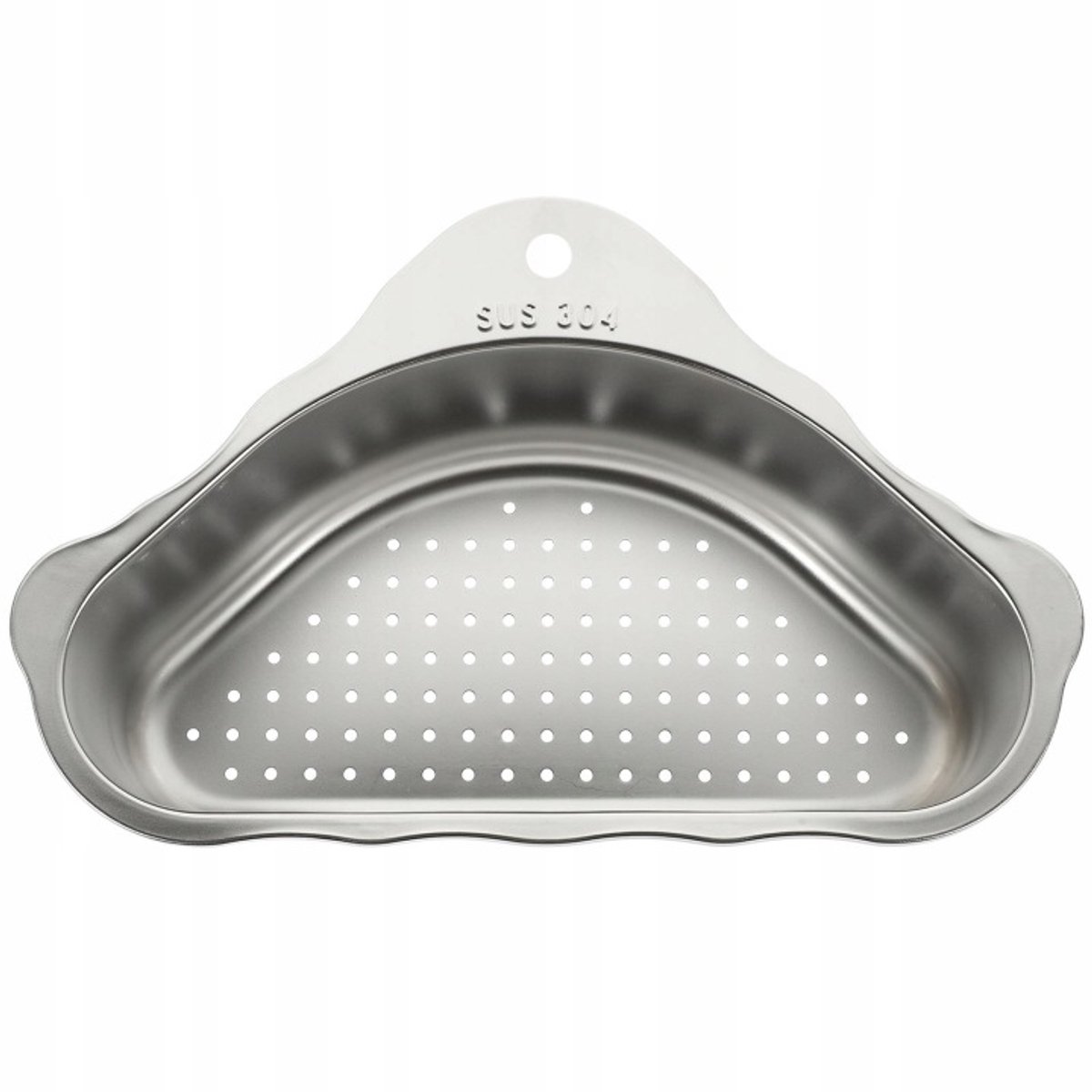 Een praktisch roestvrijstalen hoekfilter voor de gootsteen.