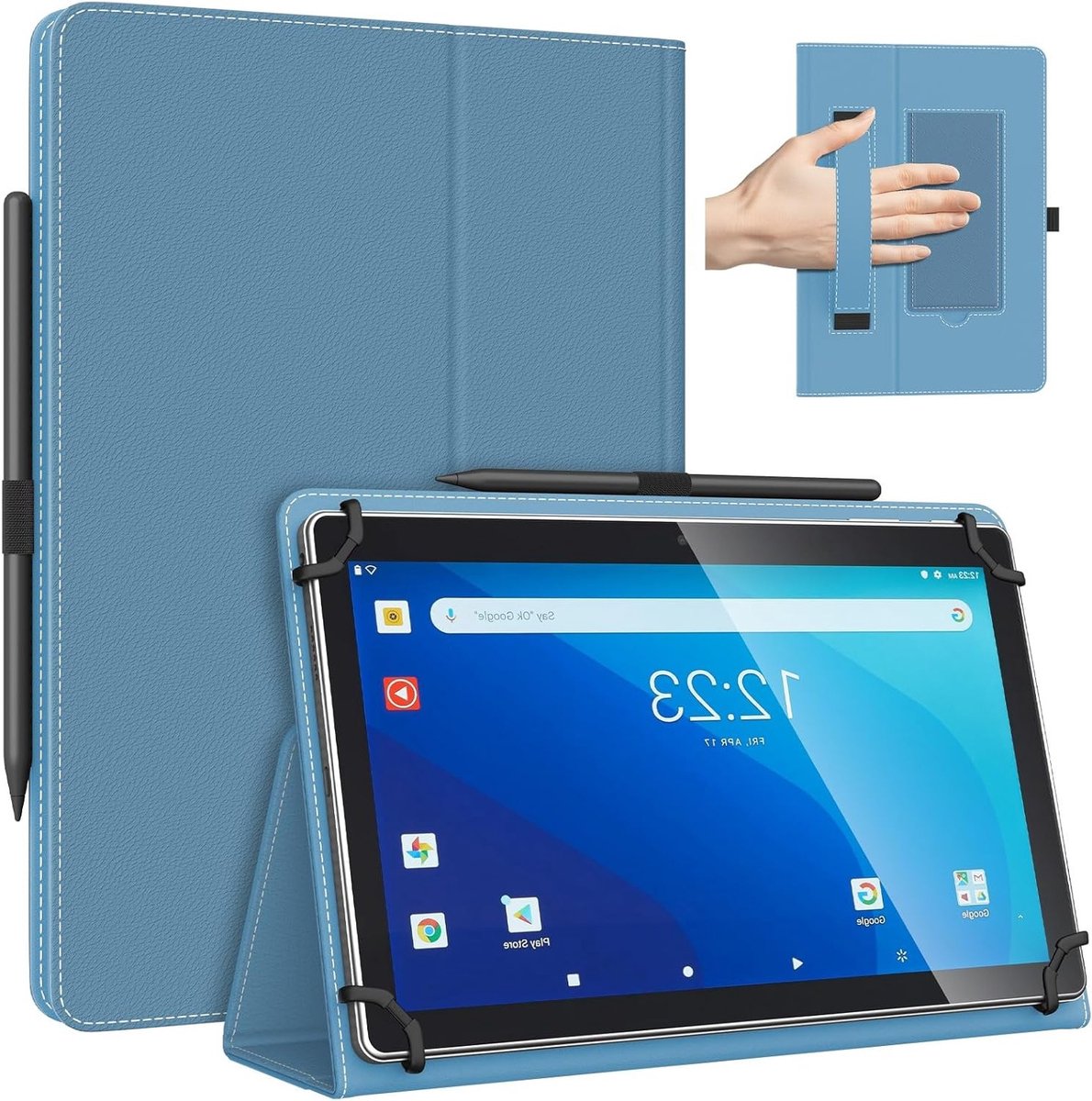 TiMOVO Universele Hoes voor 10,1 Inch Android Tablet, denimblauw