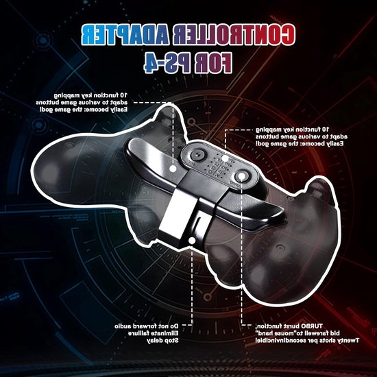 Draadloze Achterknop voor PS-4 Controller Met Turbo en Mapping Functies — afbeelding 5