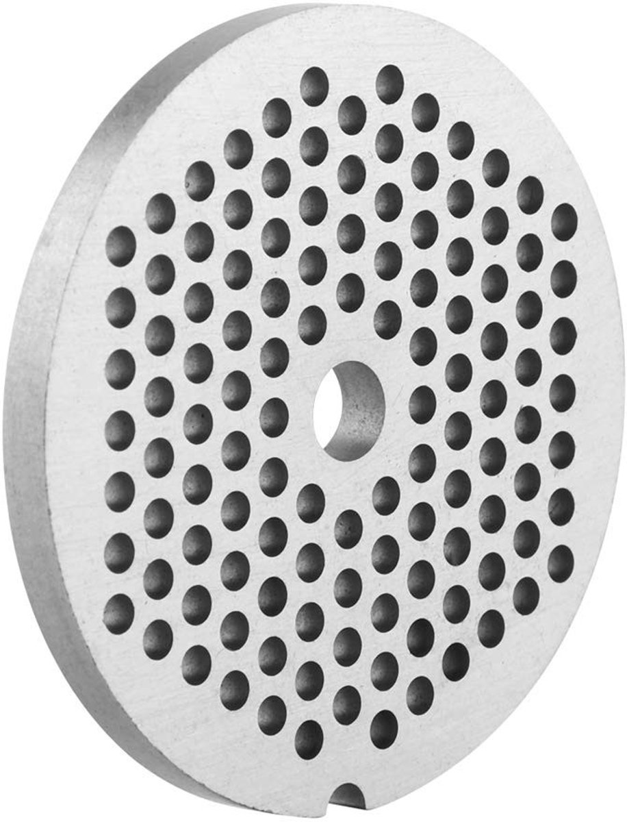 Allecto Vleesmolen breker Vleesmolen plaat Duurzaam en veilig 5 7 mm gat Koolstofstaal Ideaal voor gehakt Geschikt voor alle vleesmol