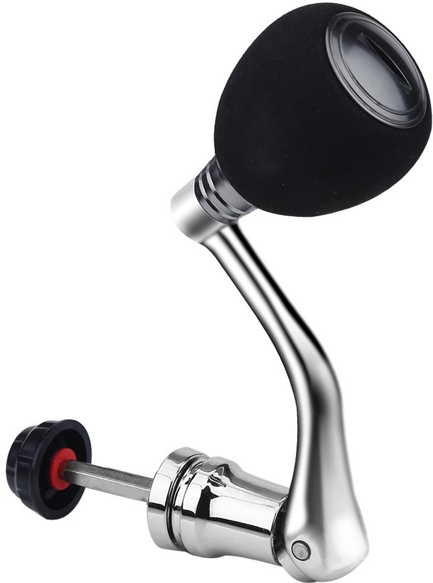 Allecto - Vervangende Handgreep - Metaal - Krachtige Grip - Groot formaat - Visgereedschap - Geschikt voor Spinning Reels - Zilver