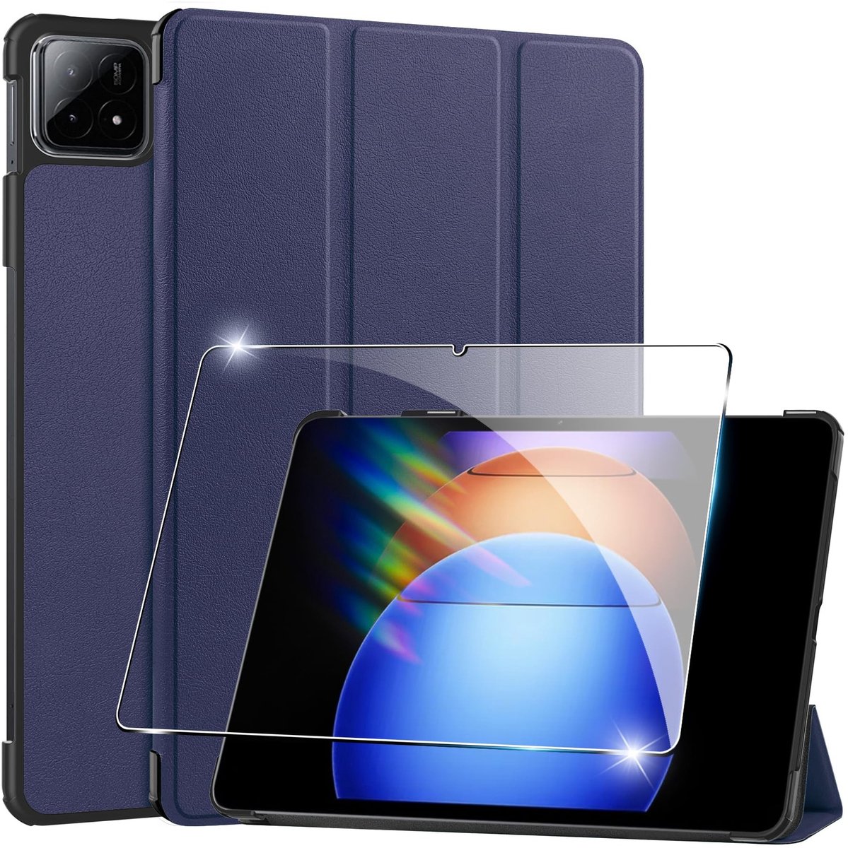 Allecto - Beschermhoes voor Xiaomi Pad 6S Pro 2024 - Hoes met gehard glas - Ultradun en schokbestendig - Blauw - TPU en flexibel - Geschikt voor 12...