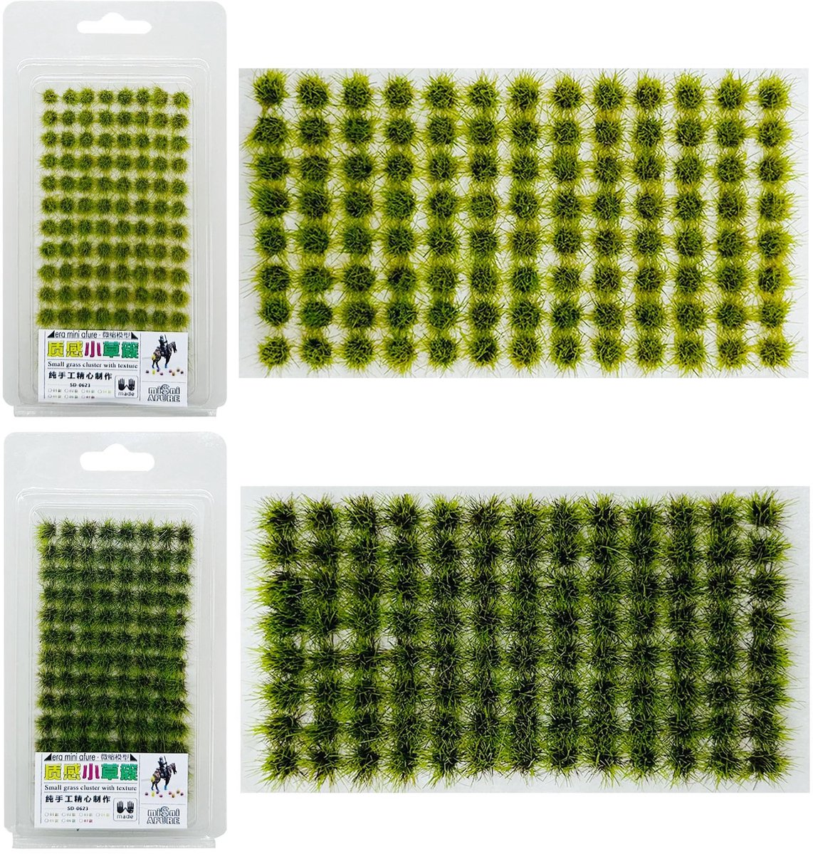 Allecto - Statische Gras Tuft - 208 Stuks - Perfect voor Model Landschappen - Groen - Kunstgras Tufts - Ideaal voor Treinsets en Miniatuur Huizen