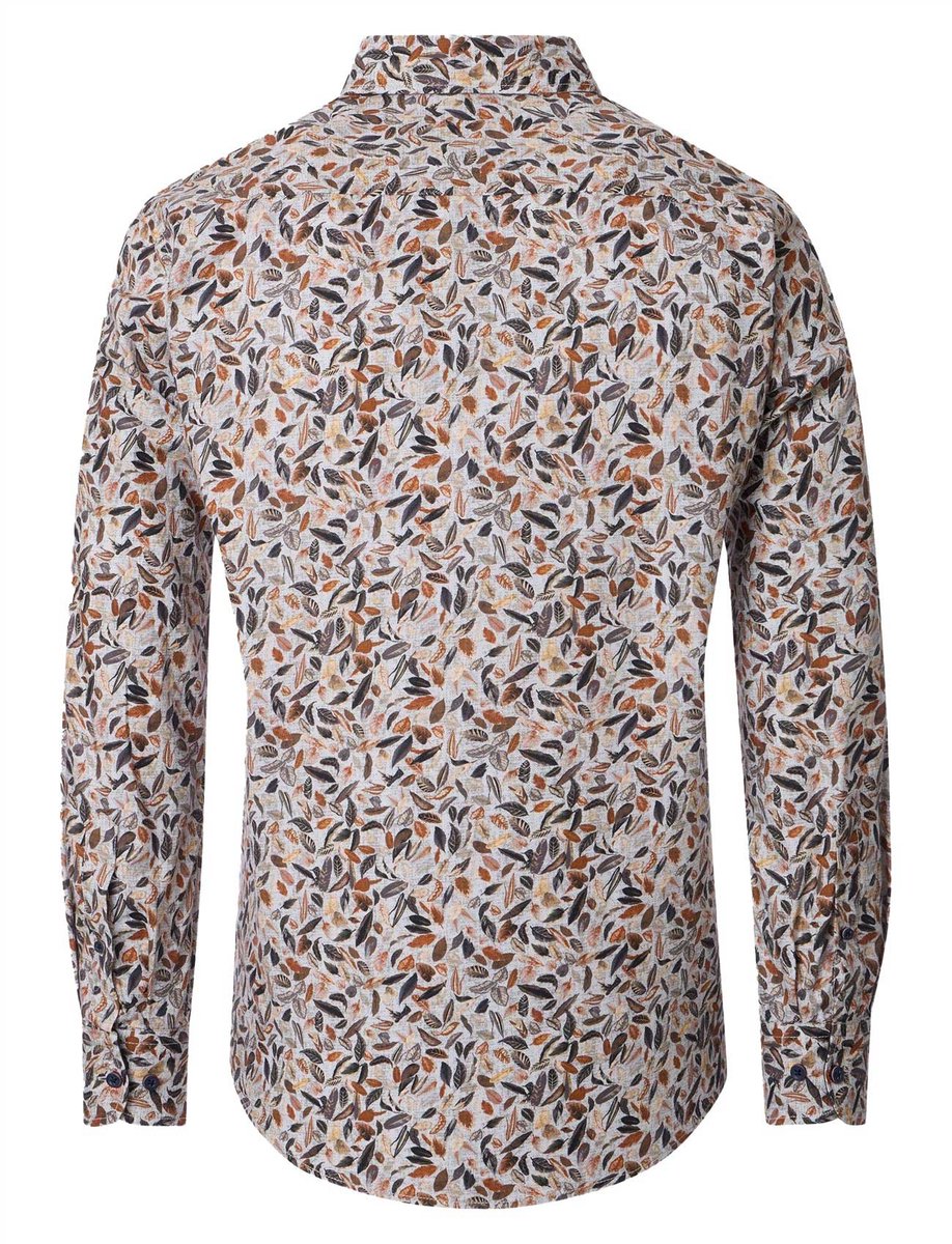 Casamoda Casual hemd lange mouw Bruin B.D. Casual Fit 454483400/200